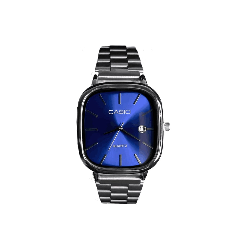 Casio Silver Blue Watch